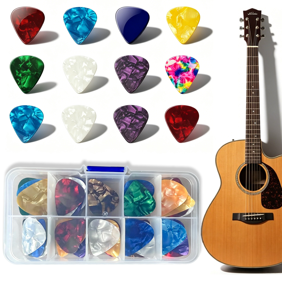 Musical Instrument Gif - 20-50pcs Boxed Celluloid Guitar Picks Bass