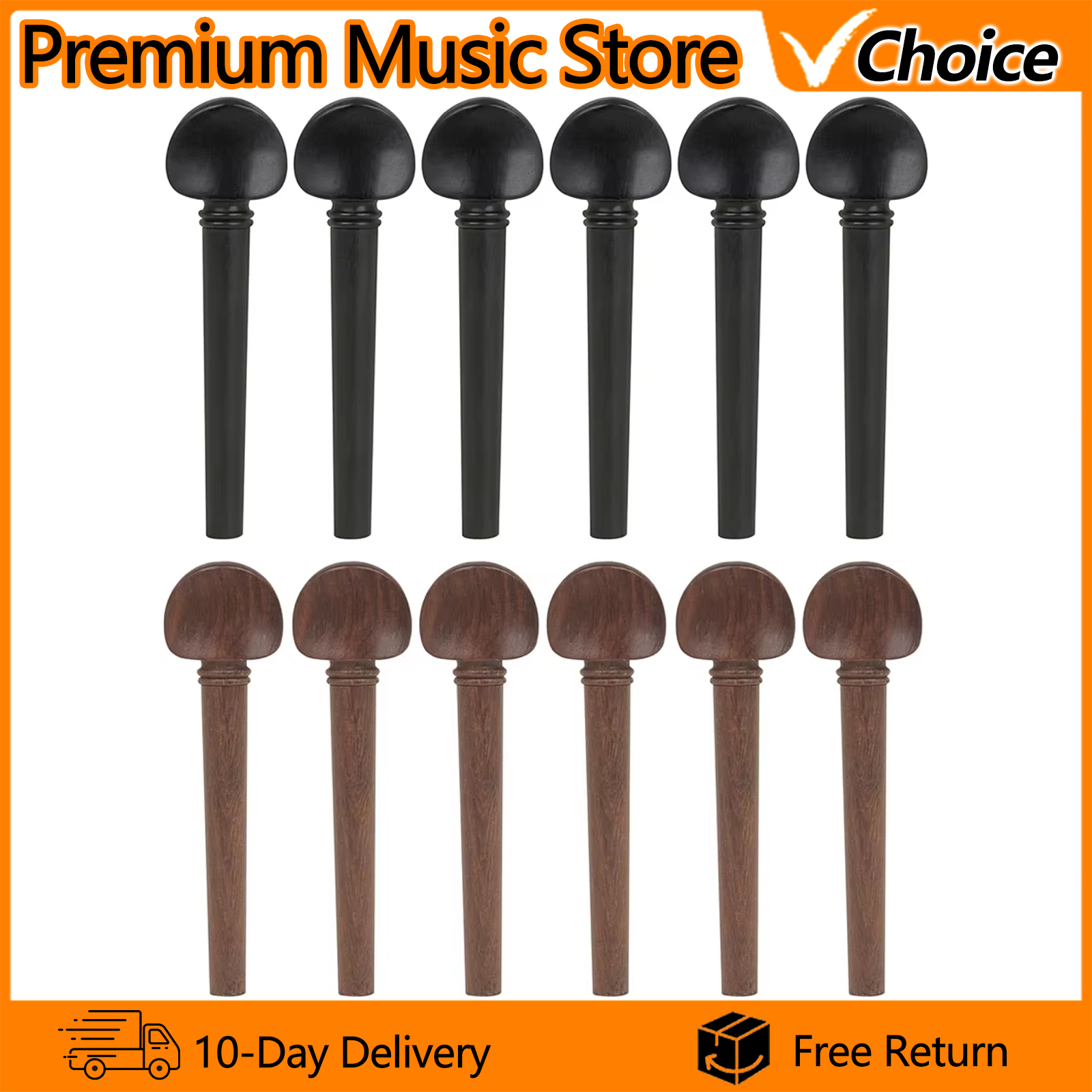Musical Instrument Oud - 12 Pcs/Set Oud String Pegs Mahogany