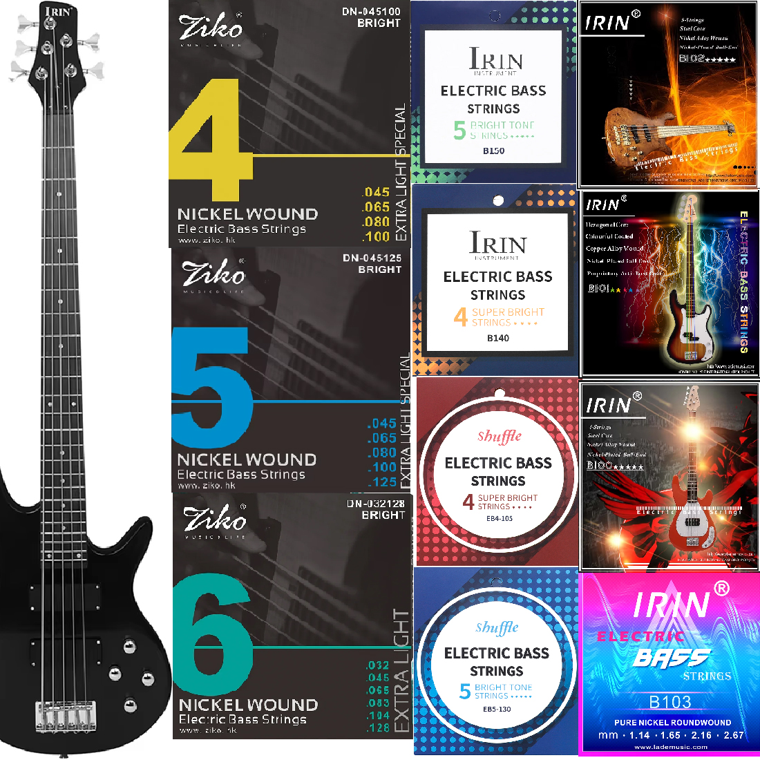 1/3/10 Set Bass Strings 4/5/6  - Charango 10 String recensie en prijs