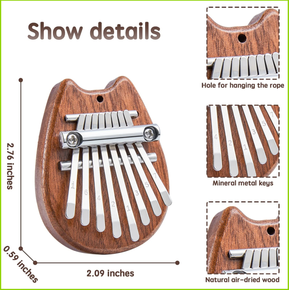 Mini Kalimba 8 Key Thumb Piano - Musical Instrument African recensie en prijs